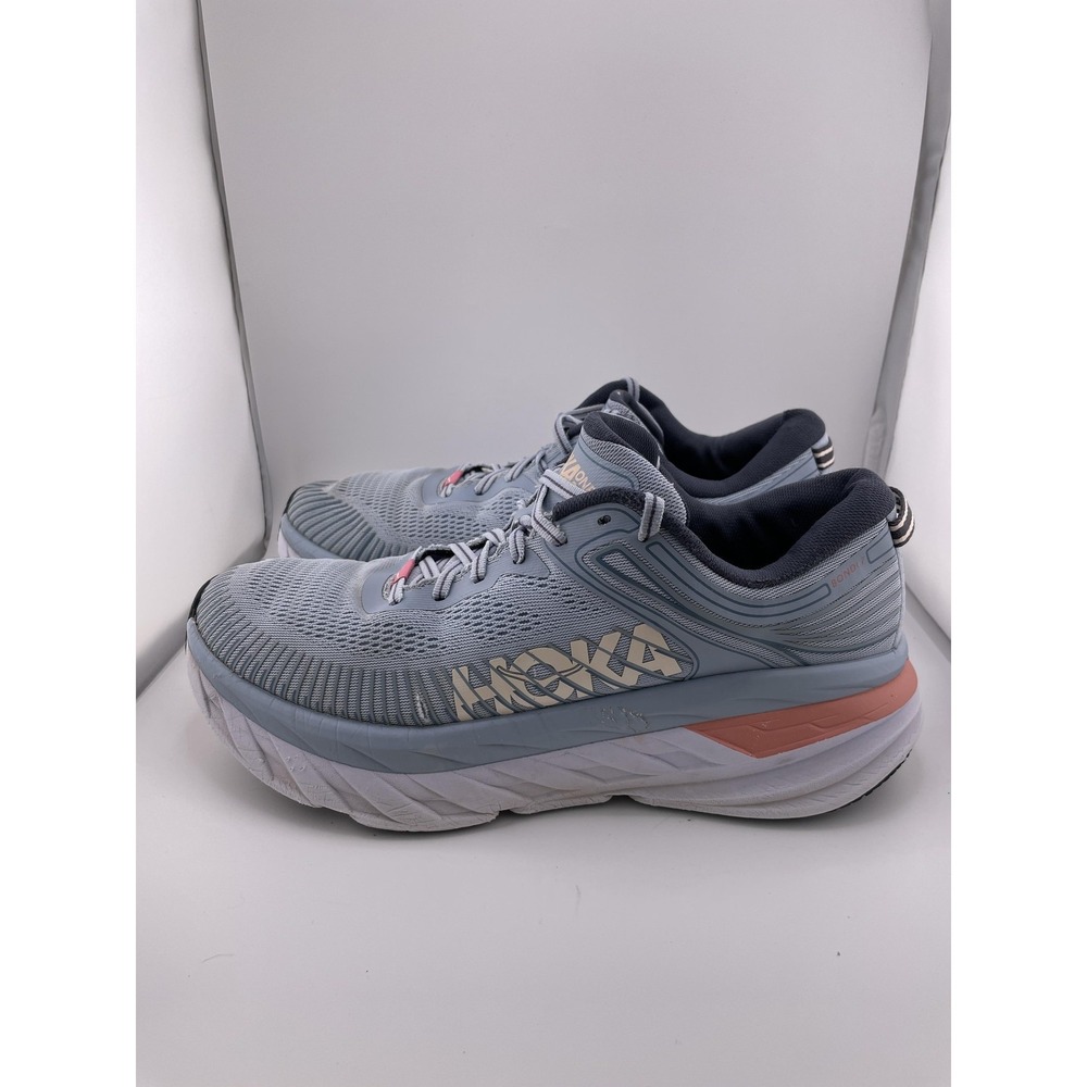 HOKA ONE ONE Bondi 7 Running Shoes Mens Size 10 Blue Gray Max Cushion Road Gym - Picture 3 of 15